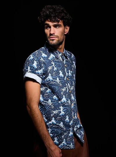 Star Wars Characters Cherry Blossom Allover Print Woven Button-Up - BoxLunch Exclusive