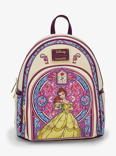 Loungefly Disney Beauty and the Beast Belle Stained Glass Portrait Mini Backpack - BoxLunch Exclusive