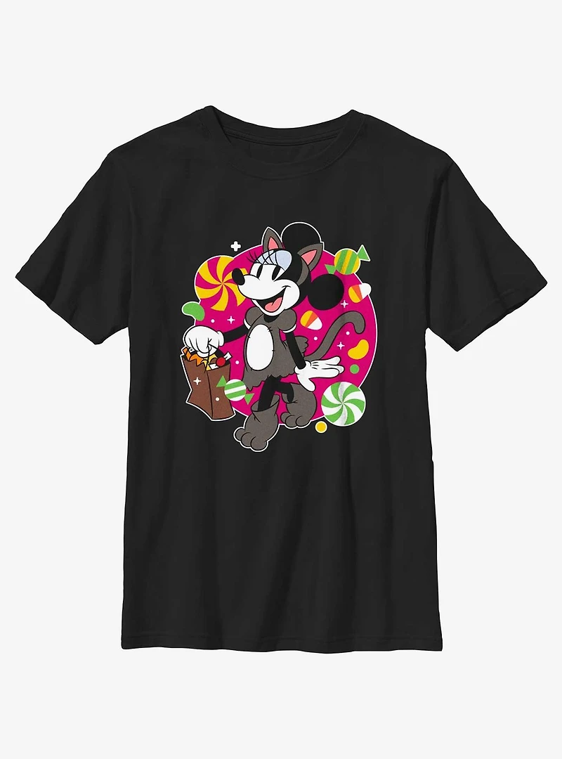 Disney Minnie Mouse Cat Candies Youth Girls T-Shirt