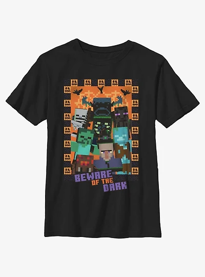 Minecraft Beware Of The Dark Youth Girls T-Shirt