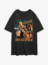 Beetlejuice Collage Boxes Womens Oversized T-Shirt