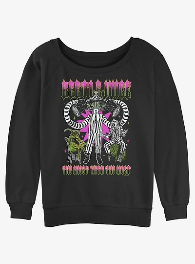 Beetlejuice Heavy Metal Ghost With The Most Womens Slouchy Sweatshirt