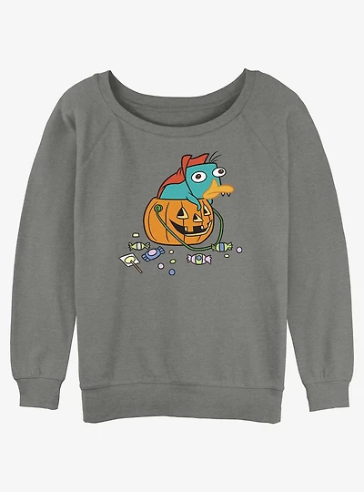 Disney Phineas and Ferb Fang Perry Womens Slouchy Sweatshirt