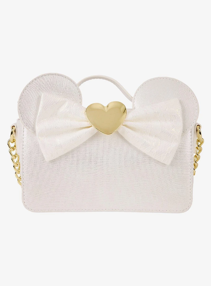 Loungefly Disney Minnie Mouse Ears Lace Wedding Crossbody Bag