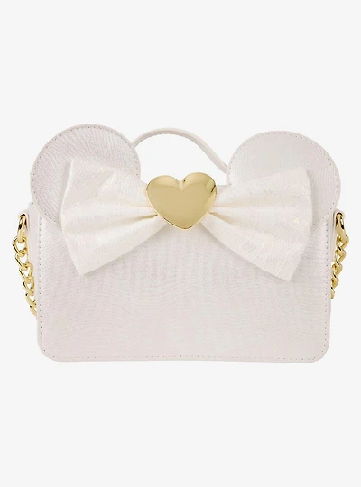 Loungefly Disney Minnie Mouse Ears Lace Wedding Crossbody Bag