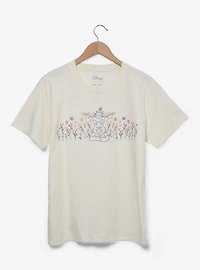 Disney Winnie the Pooh Floral Embroidered Women's Plus T-Shirt