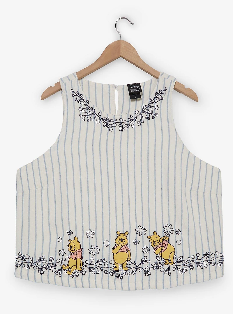 Disney Winnie the Pooh Floral Bear Striped Women's Plus Tank Top - BoxLunch Exclusive