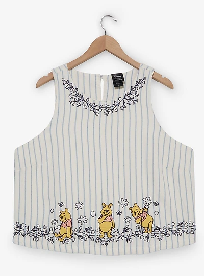 Disney Winnie the Pooh Floral Bear Striped Women's Plus Tank Top - BoxLunch Exclusive