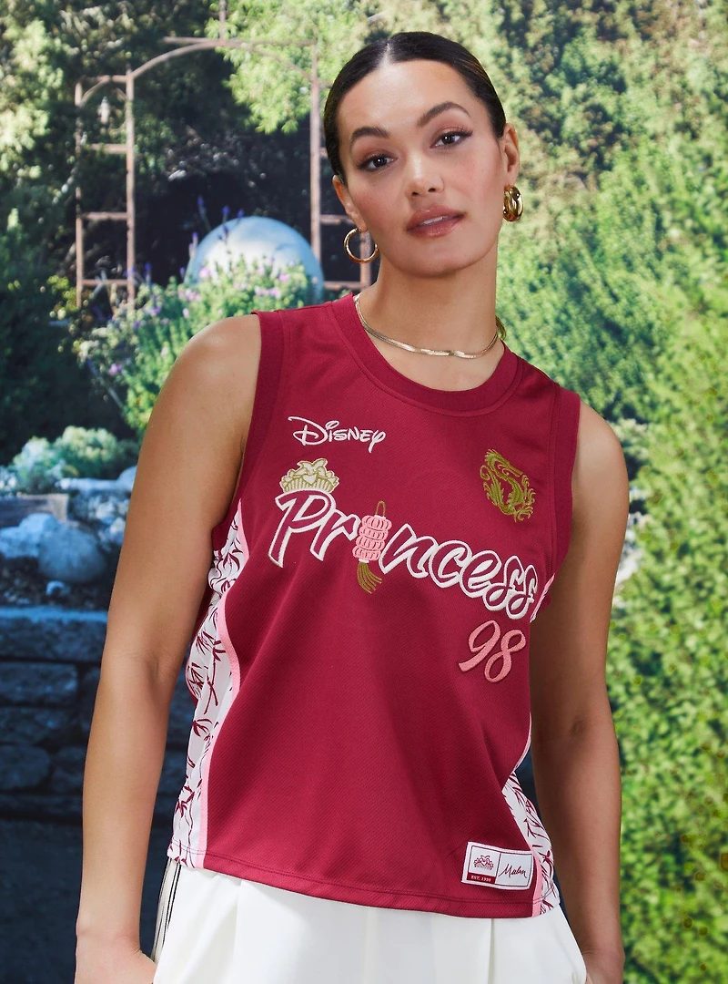 Disney Mulan Embroidered Women's Cropped Basketball Jersey — BoxLunch Exclusive