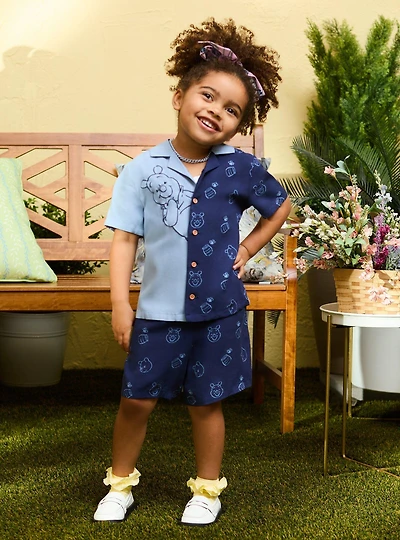 Disney Winnie the Pooh Two-Toned Toddler Woven Shirt & Shorts Set - BoxLunch Exclusive