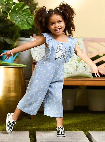 Disney Winnie the Pooh Piglet & Bear Floral Toddler Ruffle Romper - BoxLunch Exclusive