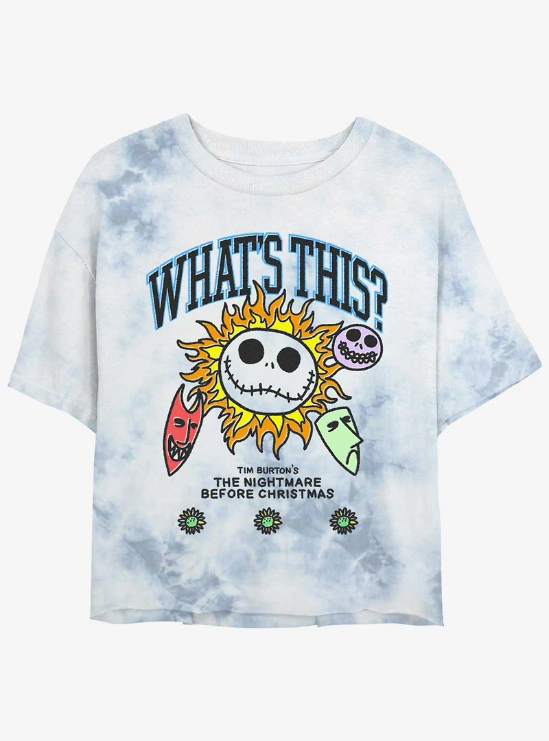 Disney The Nightmare Before Christmas What's this Womens Tie-Dye Crop T-Shirt