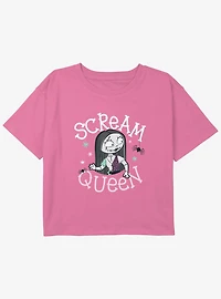 Disney The Nightmare Before Christmas Scream Queen Youth Girls Boxy Crop T-Shirt