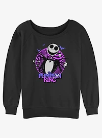 Disney The Nightmare Before Christmas Pumpkin King Jack Womens Slouchy Sweatshirt
