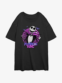 Disney The Nightmare Before Christmas Pumpkin King Jack Womens Oversized T-Shirt