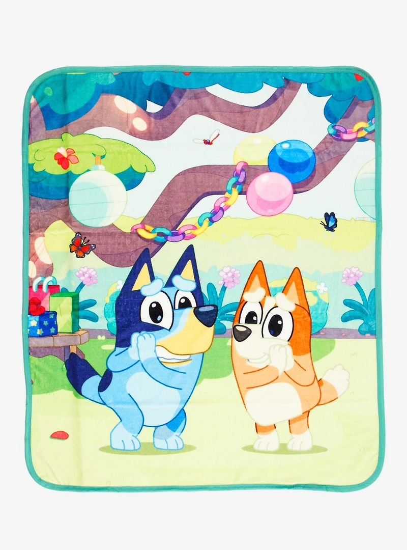Bluey Bingo & Bluey Outdoor Scene Fleece Throw - BoxLunch Exclusive