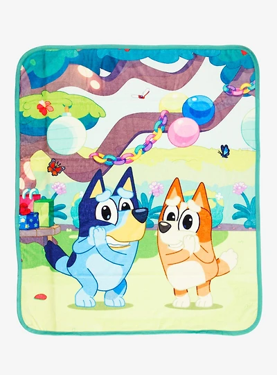 Bluey Bingo & Bluey Outdoor Scene Fleece Throw - BoxLunch Exclusive