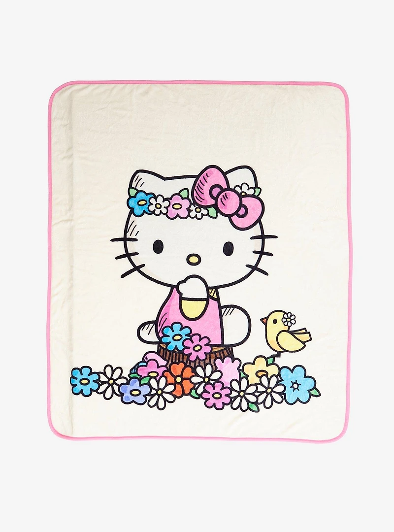 Sanrio Hello Kitty Flower Crown Fleece Throw - BoxLunch Exclusive
