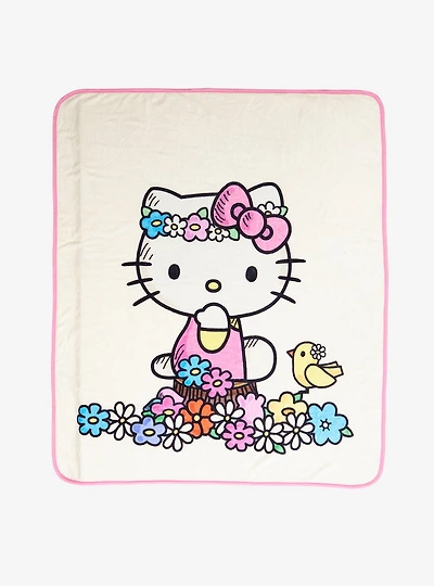 Sanrio Hello Kitty Flower Crown Fleece Throw - BoxLunch Exclusive