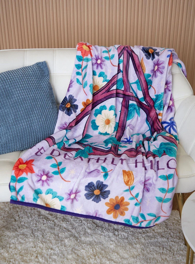 Harry Potter Deathly Hallows Floral Throw — BoxLunch Exclusive