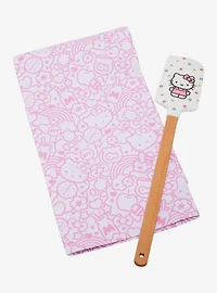 Sanrio Hello Kitty Star Allover Print Kitchen Towel and Spatula Set