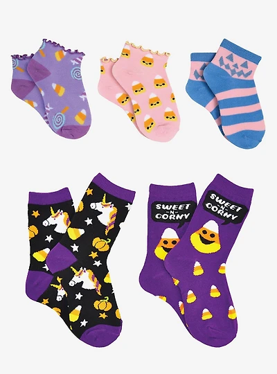 Candy Corn 5-Pair Kids Sock Bundle