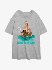 Disney Moana Hooked On The Ocean Womens Oversized T-Shirt