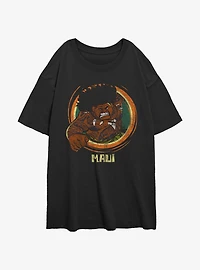 Disney Moana Tribal War Maui Womens Oversized T-Shirt