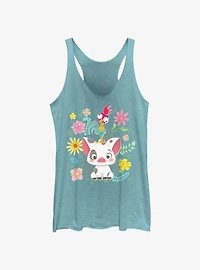 Disney Moana Pua Floral Scatter Womens Tank