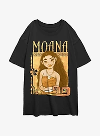 Disney Moana Smile Womens Oversized T-Shirt