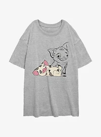 Disney Moana Pua Womens Oversized T-Shirt