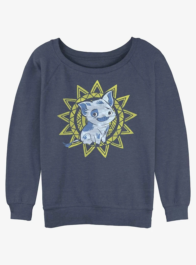 Disney Moana Sunny Pua Womens Slouchy Sweatshirt