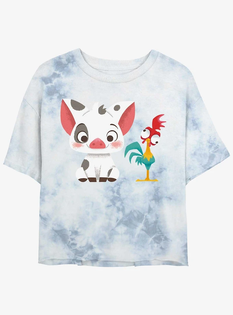 Disney Moana Beach Buds Womens Tie-Dye Crop T-Shirt