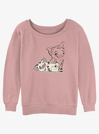 Disney Moana Pua Womens Slouchy Sweatshirt