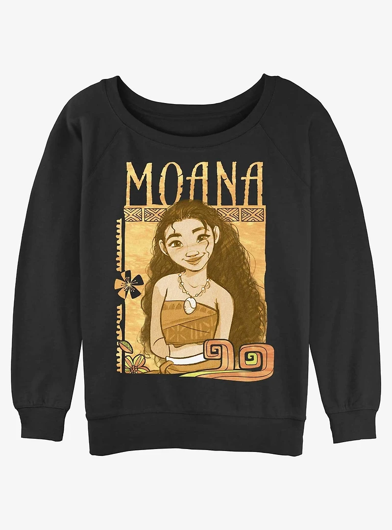 Disney Moana Smile Womens Slouchy Sweatshirt