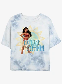 Disney Moana Explore Oceania Womens Tie-Dye Crop T-Shirt