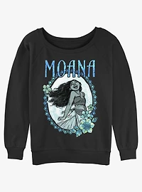 Disney Moana Wreath Circle Womens Slouchy Sweatshirt