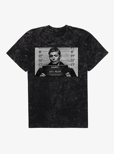 Supernatural Mug Shot Mineral Wash T-Shirt