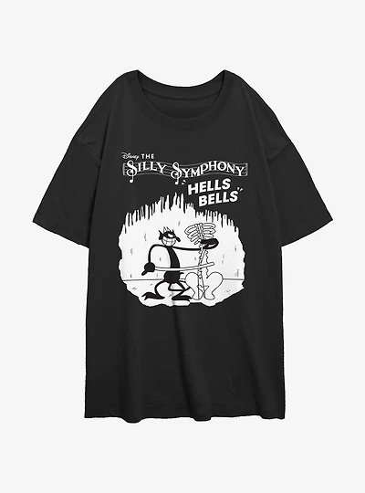 Disney Silly Symphony Hells Bells Cello Womens Oversized T-Shirt