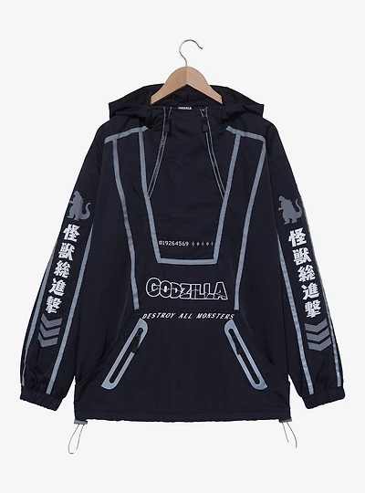 Godzilla Icons Quarter Zip Windbreaker Jacket - BoxLunch Exclusive