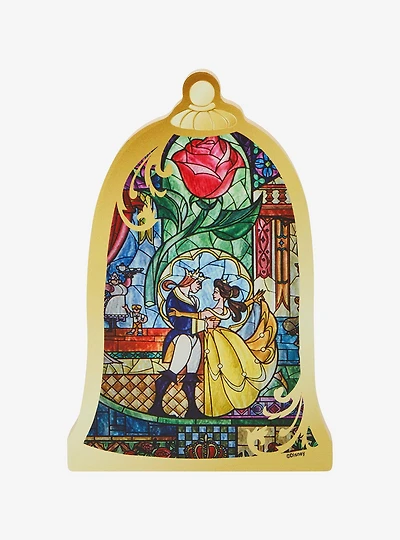 Disney Beauty and the Beast Stained Glass Portrait Figural Block Sign