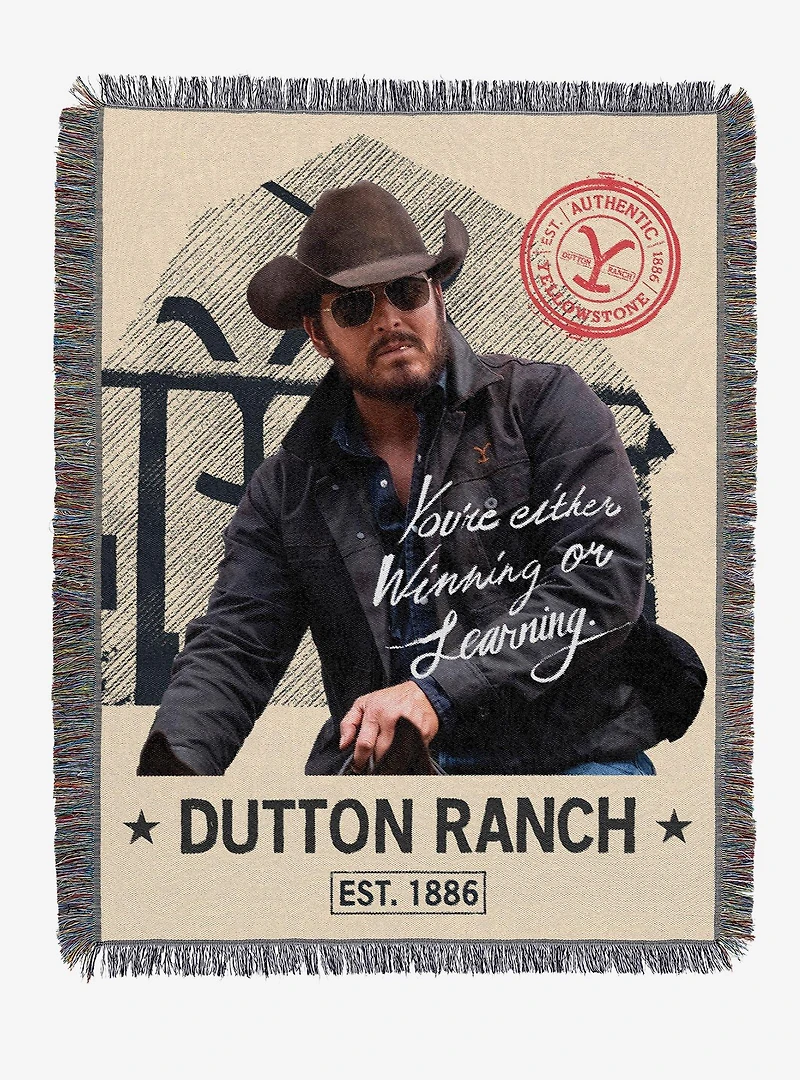 Yellowstone Winning Or Learning Tapestry Throw