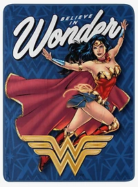 DC Comics Wonder Woman Believe In Wonder Micro Raschel Throw