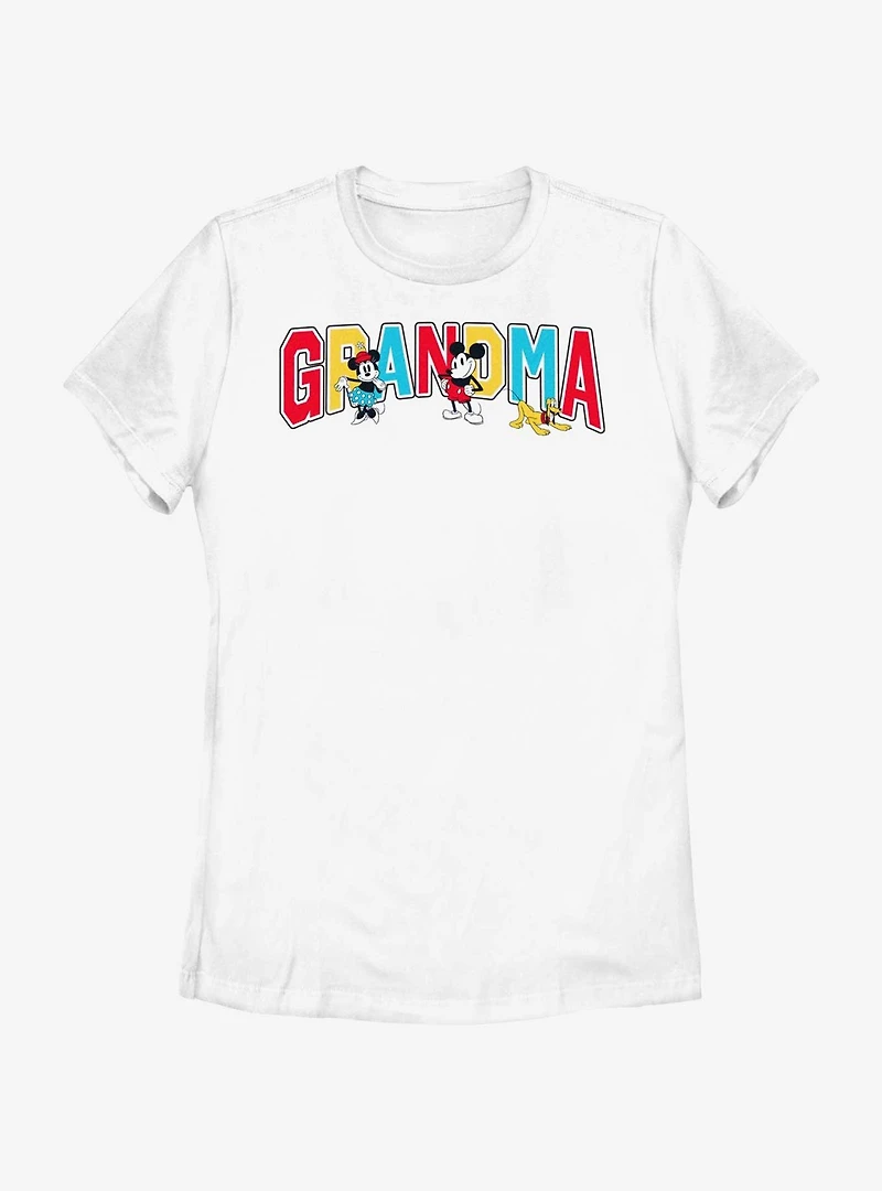Disney Mickey Mouse Grandma Collegiate Womens T-Shirt