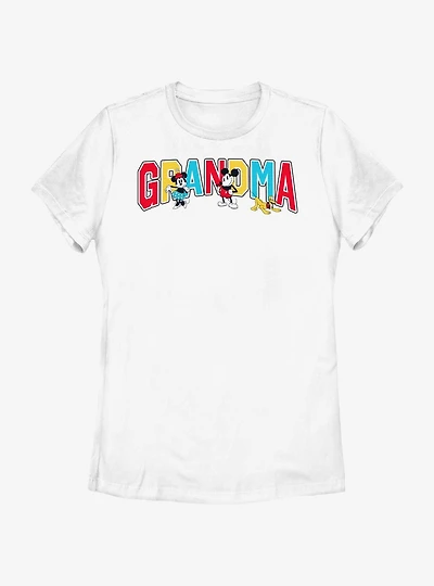 Disney Mickey Mouse Grandma Collegiate Womens T-Shirt