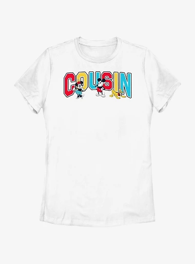 Disney Mickey Mouse Cousin Collegiate Womens T-Shirt