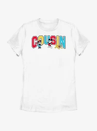 Disney Mickey Mouse Cousin Collegiate Womens T-Shirt
