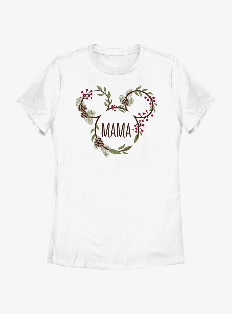 Disney Mickey Mouse Mama Holiday Ears Womens T-Shirt