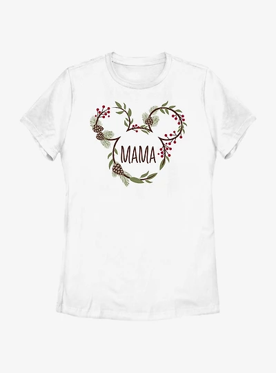 Disney Mickey Mouse Mama Holiday Ears Womens T-Shirt