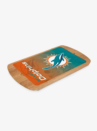 NFL Miami Dolphins Football Field Glass Top Cutting Board